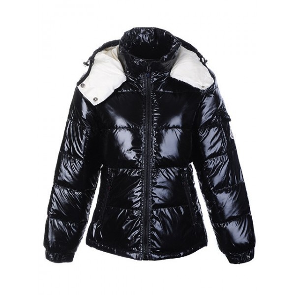 Moncler Nero Mock colletto e Slash caldo Cappotti uscita